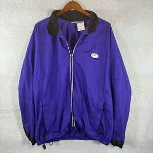 VTG Nike Fit Jacket Reflective Full Zip Lightweight Purple/Navy Windbreaker-XL